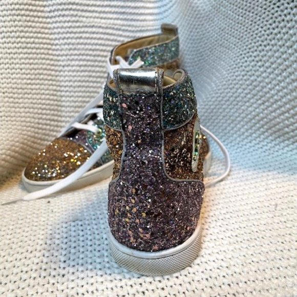 CHRISTIAN LOUBOUTIN BIP BIP WOMAN ORLATO FLAT GLITTER SNEAKERS - Picture 4 of 7